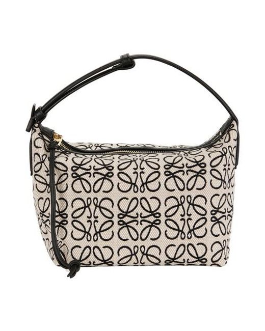 Loewe Small Cubi Bag In Anagram Jacquard And Calfskin in Black | Lyst