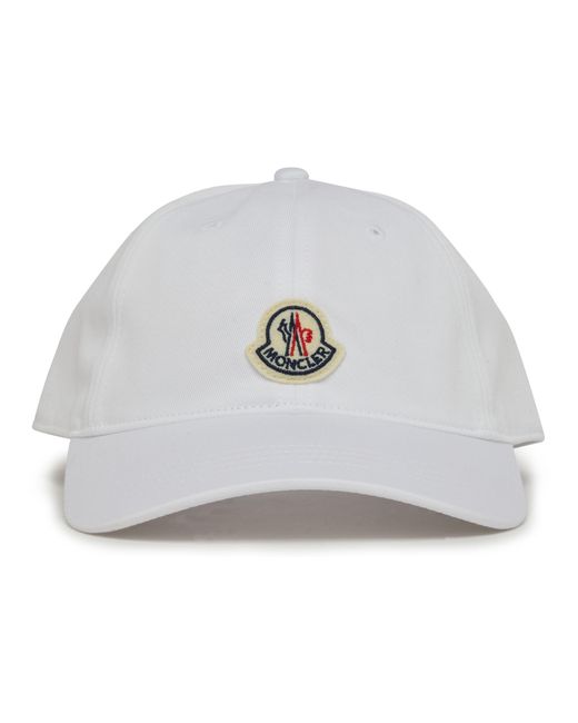 Moncler White Baseball Cap for men