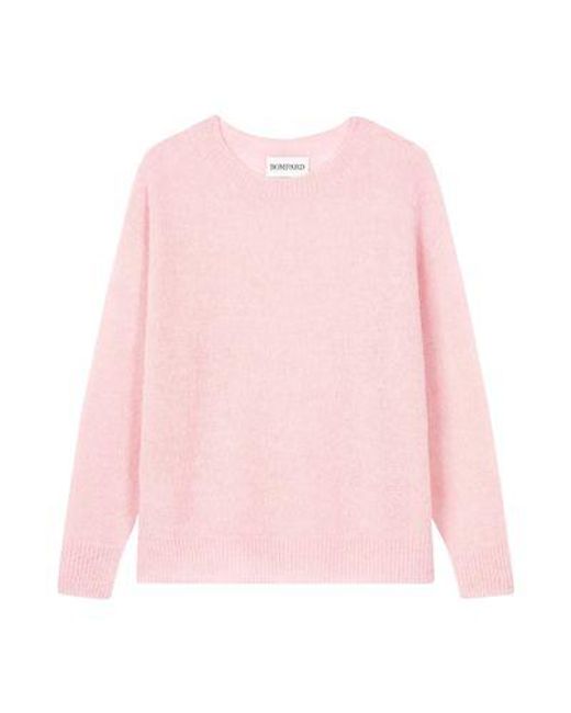Bompard Pink Cashmere And Silk Round-Neck Sweater