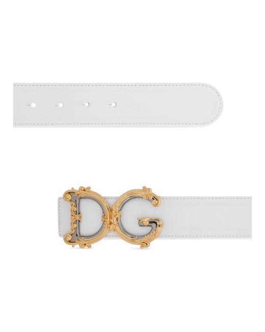 Dolce & Gabbana Black Ledergürtel mit barockem DG-Logo