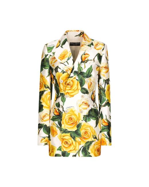 Dolce & Gabbana Yellow Double-Breasted Turlington Jacket