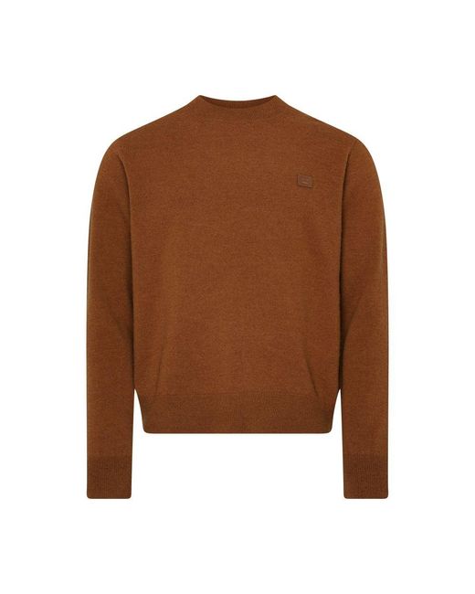 Acne Brown Round-Neck Sweater for men
