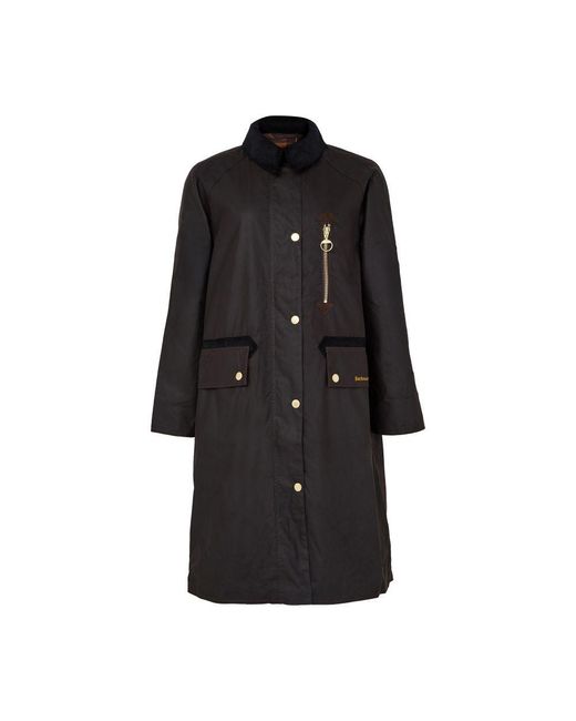 Barbour Black Evette Wax Coat