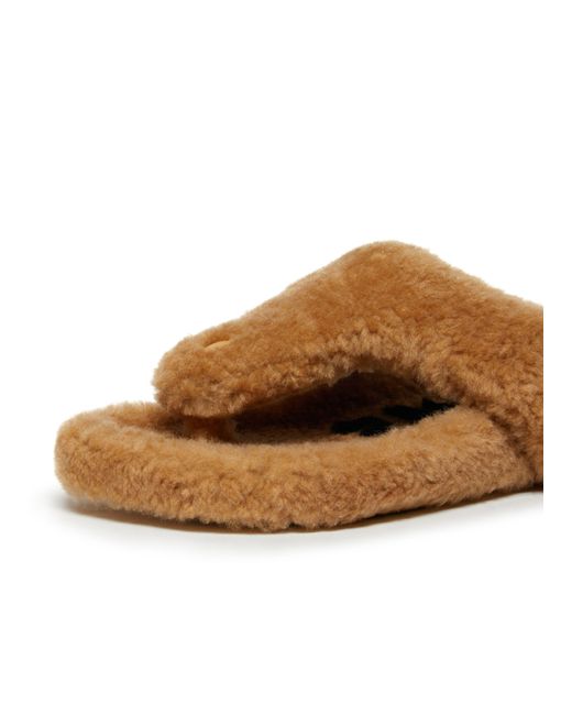 Loewe Brown Ease Shearling Sandals