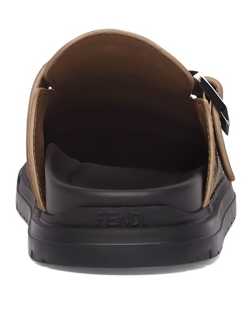 Fendi Sandalen aus Jacquard-Gewebe mit FF-Detail in Black für Herren