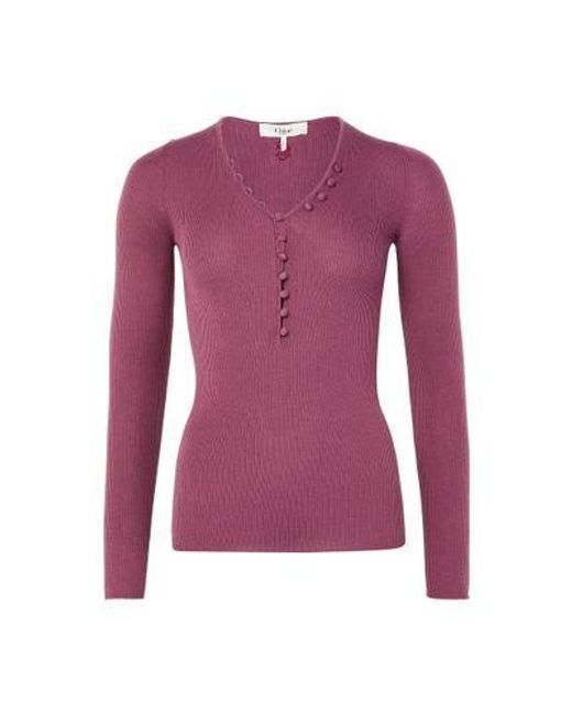 Pull Col En V Chloé en coloris Purple