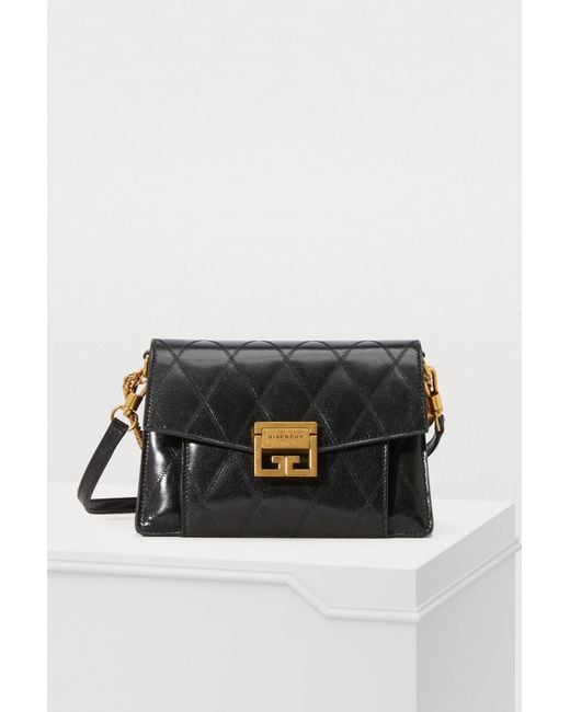 Givenchy Black Small Gv3 Bag In Diamond Quilted Leather