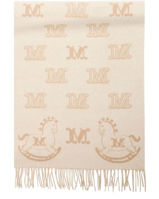 Max Mara Natural Schal Mit M-Print
