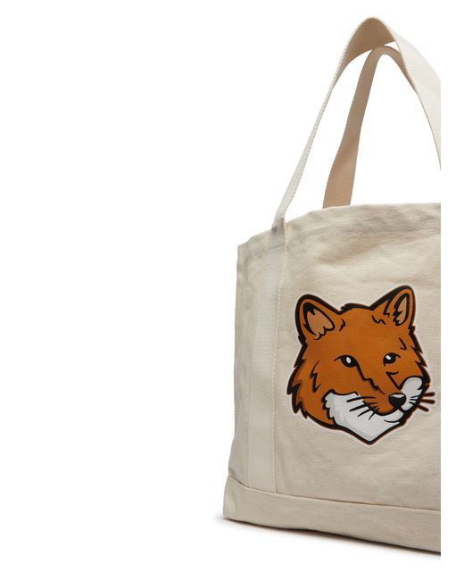 Maison Kitsuné White Fox Head Tote Bag for men