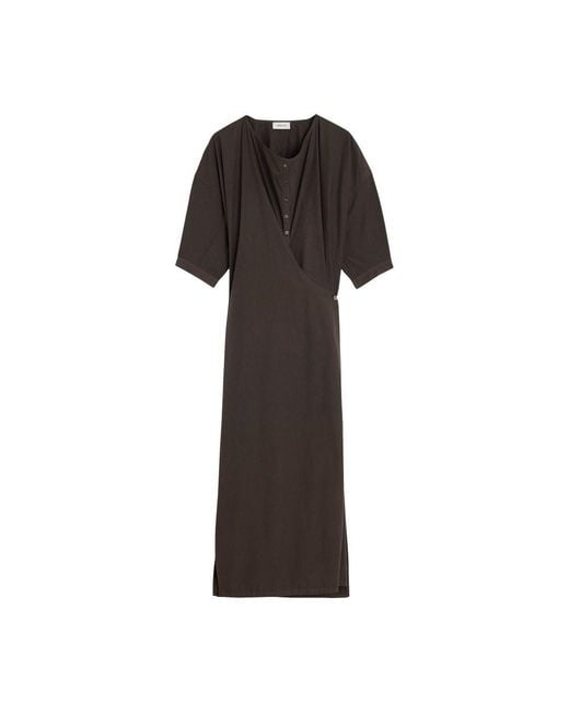 ワンピース LEMAIRE SHORT SLEEVE TWISTED DRESS Lemaire Short Sleeve Twisted Dress in Black | Lyst