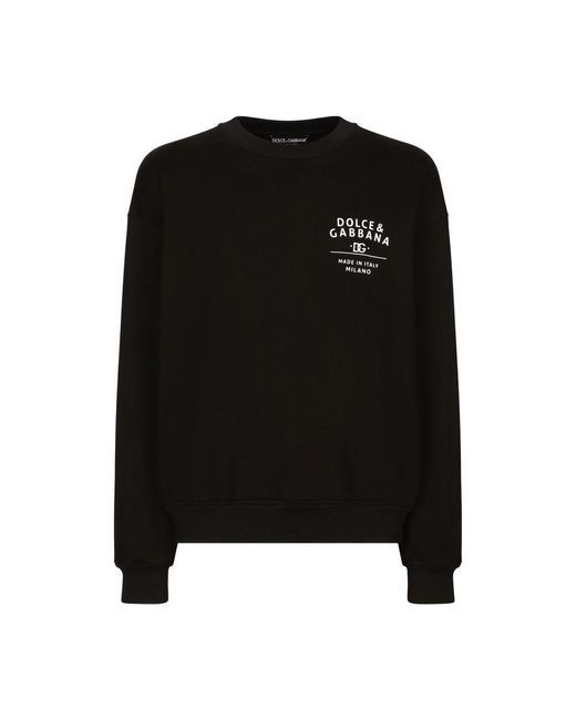 Dolce & Gabbana Black Round-Neck Sweatshirt for men