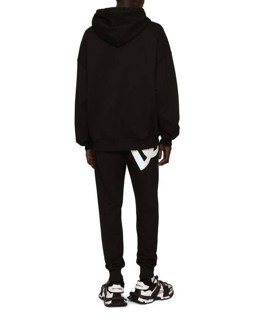 Dolce & Gabbana Black Logo Print Jersey Sweatshirt for men