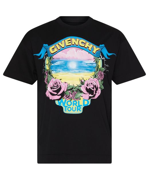 T-shirt imprimé Givenchy pour homme en coloris Black