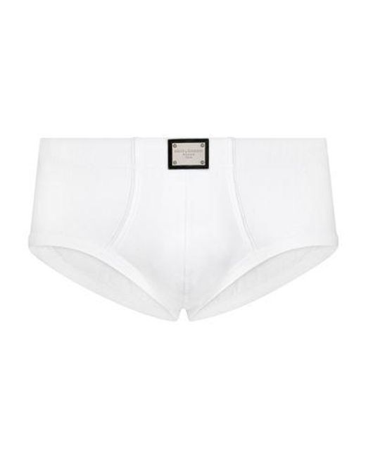 Dolce & Gabbana White High-Rise Two-Way Stretch Jersey Brando Briefs With Tag for men