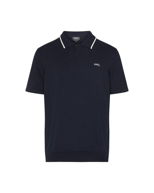 A.P.C. Blue Flynn Polo Shirt for men
