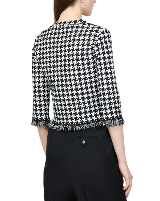 Alexander McQueen Black Houndstooth Pattern Cardigan