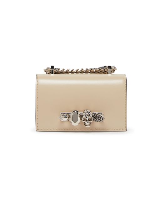 Alexander McQueen Natural Mini Jewelled Satchel Bag