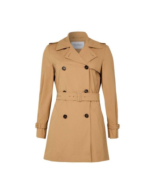 Max Mara Natural Kurzer Trenchcoat Aus Baumwollpopeline Landa