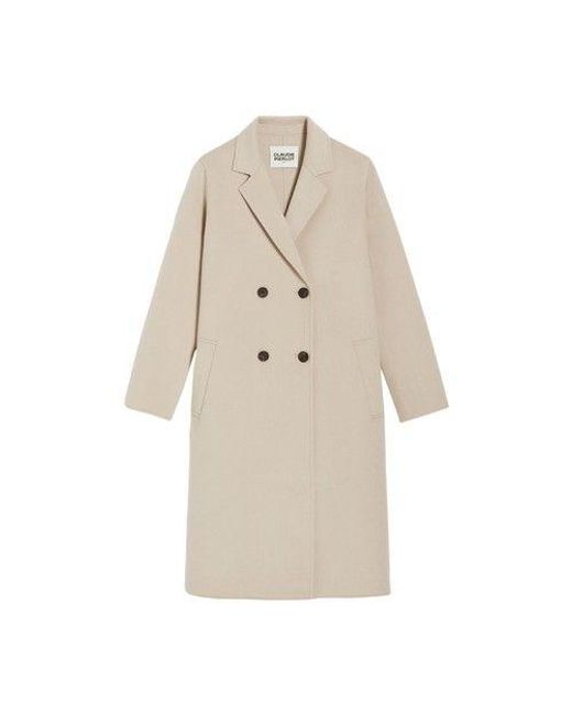 Claudie Pierlot Natural Mid-length Wool Blend Coat