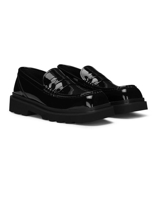 Dolce & Gabbana Loafers aus Lackleder in Black für Herren