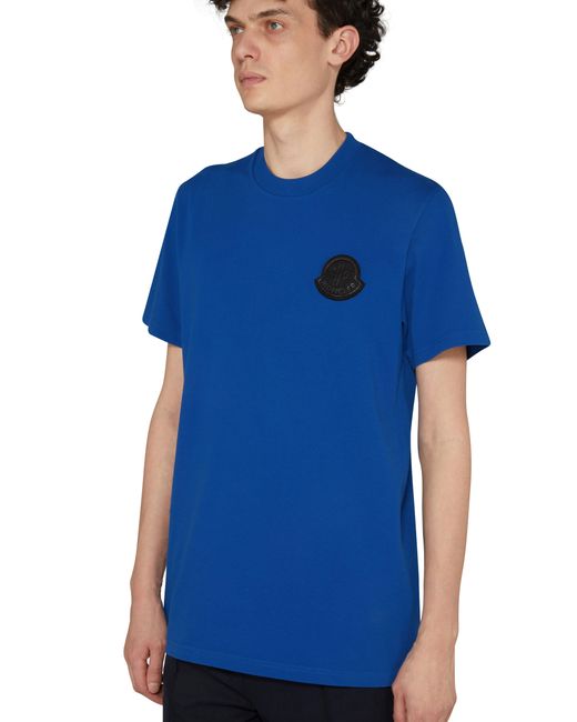 Moncler Blue Short-Sleeve T-Shirt With Logo for men