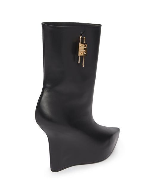 Givenchy Black G Lock Wedge Ankle Boot