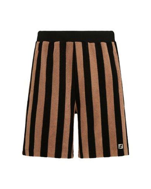 Fendi Black Bermuda Shorts With Side Pockets for men