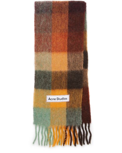 Acne Brown Vally Scarf With Fringes