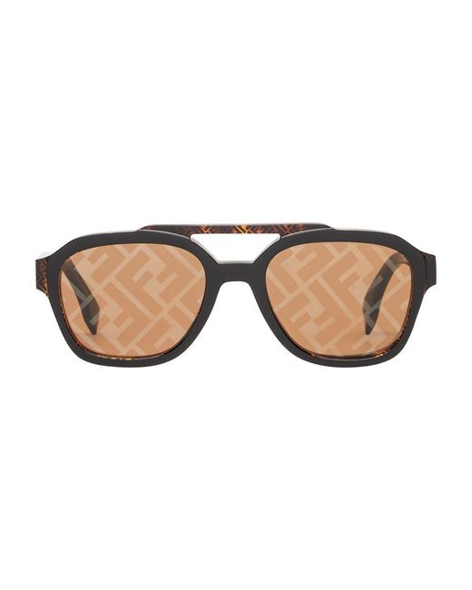 Fendi Brown Bilayer Sunglasses for men