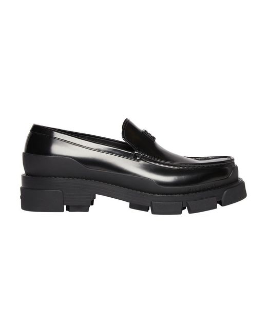 Givenchy Black Terra Loafer In Brushed Leather for men