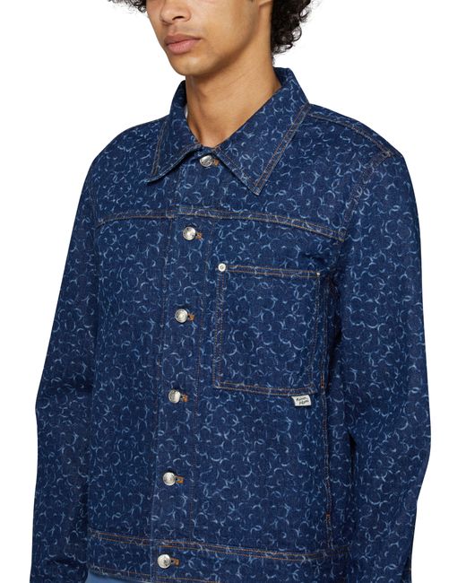 Maison Kitsuné Blue Straight Denim Jacket for men