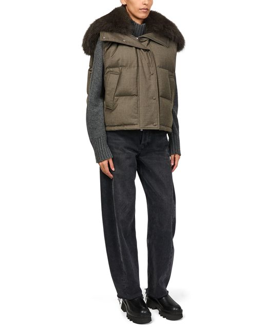 Yves Salomon Green Short Fox Fur Gilet