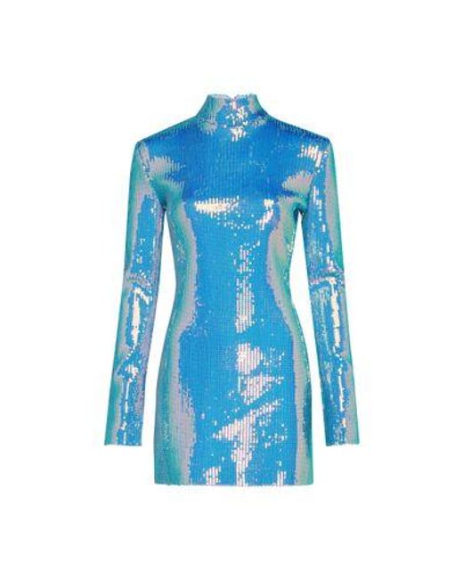 David Koma Blue Curcle Back Cutout Mini Dress