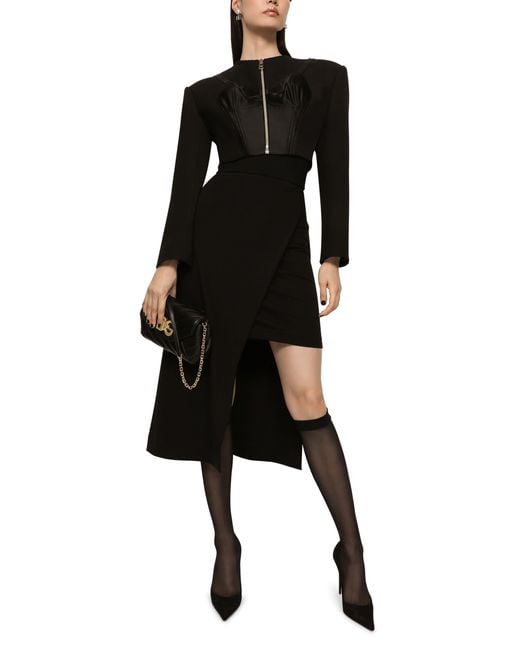 Jupe mi-longue à design asymétrique Dolce & Gabbana en coloris Black