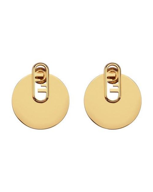 Fendi Metallic O'lock Earrings