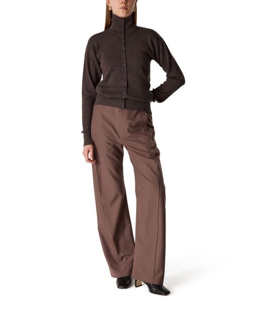 Lemaire Brown Button-Down Long-Sleeve Top