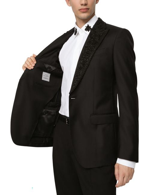 Veste smoking Taormina-fit en laine Dolce & Gabbana pour homme en coloris Black