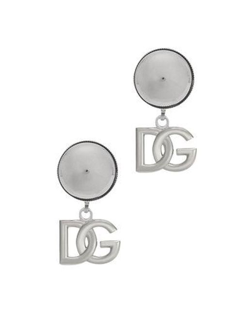 Dolce & Gabbana Metallic Clip-On Earrings With Dg Logo for men