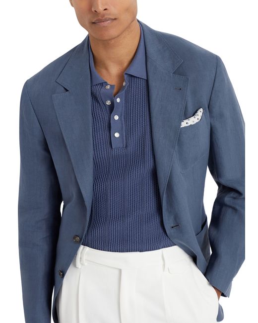 Brunello Cucinelli Blue Polo-Style Sweater for men
