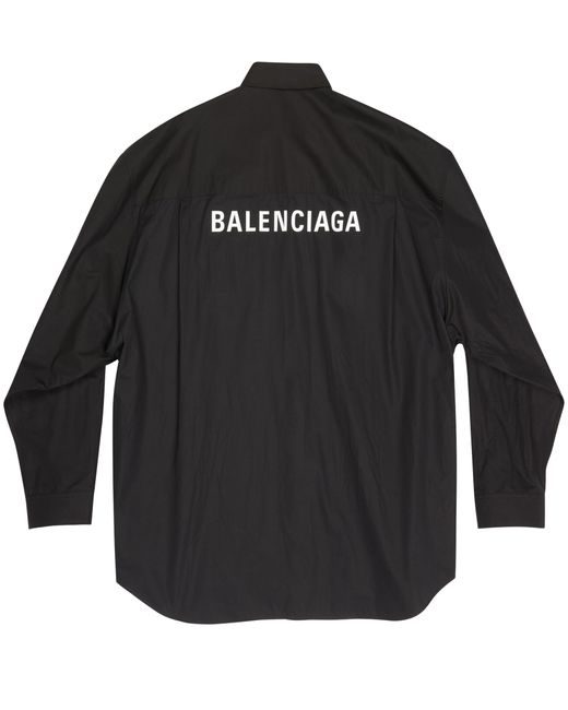 Balenciaga Black Oversized Logo-print Shirt for men