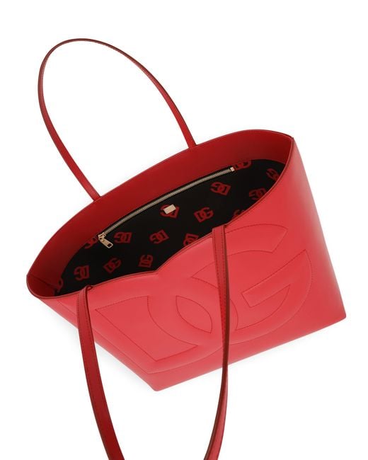Dolce & Gabbana Red Medium Dg Logo Bag Shopper