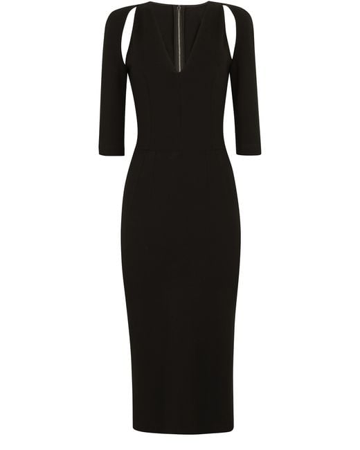 Dolce & Gabbana Black Longuette-Kleid aus Jersey