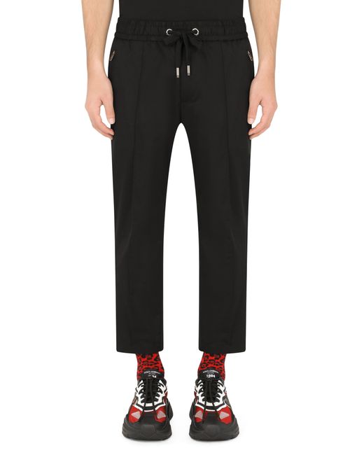 Pantalon de jogging en coton élastique Dolce & Gabbana pour homme en coloris Black