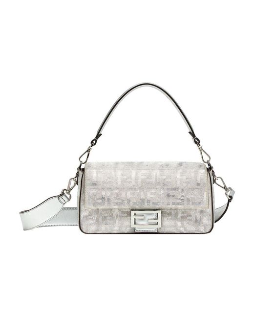 Fendi Gray Iconic Medium Bag Baguette