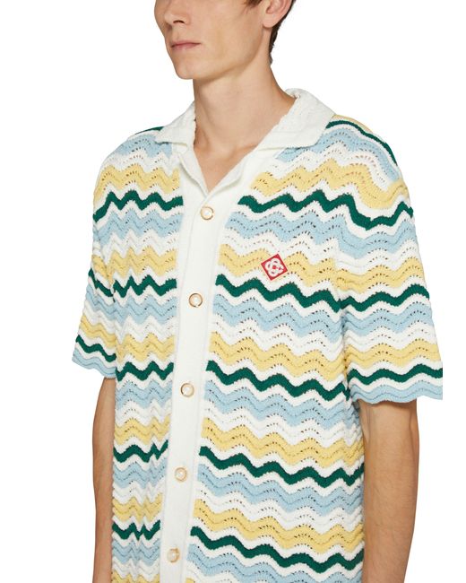 Casablancabrand Green Boucle Wave Shirt for men