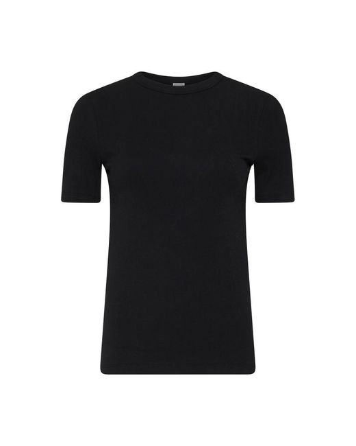 Totême  Black Crew-Neck Cotton T-Shirt