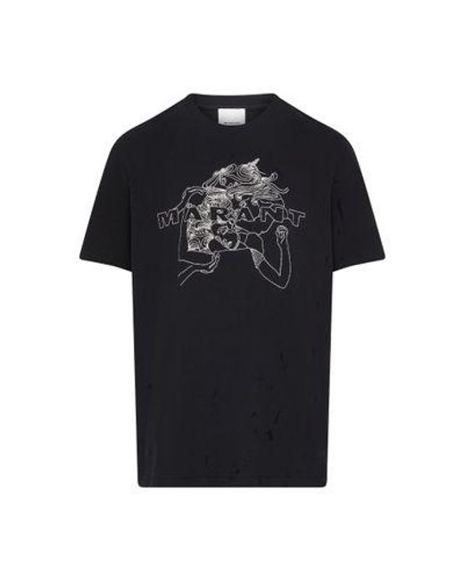 Isabel Marant Black Honore Logo T-Shirt for men