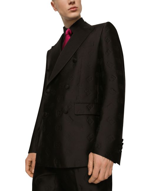 Dolce & Gabbana Black Double-Breasted Sicilia-Fit Tuxedo Suit for men