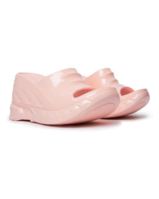 Givenchy Pink Marshmallow Patent-rubber Wedge Mules