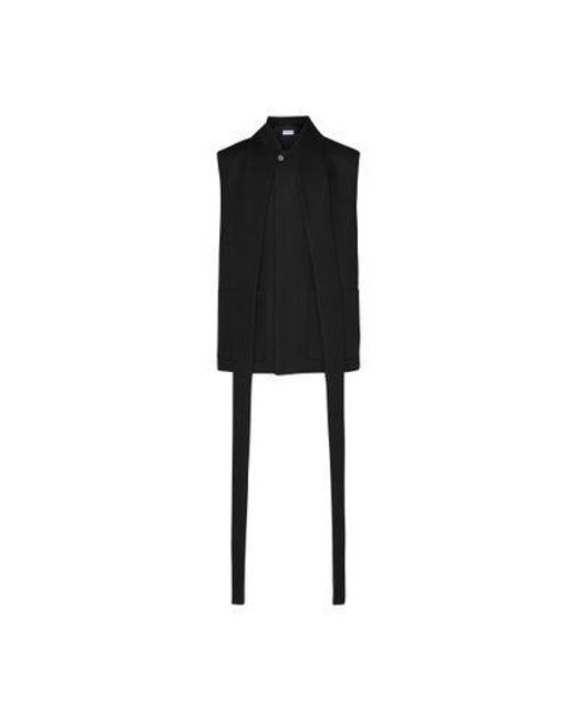 Off-White c/o Virgil Abloh Black Wool Long Collar Tailor Vest for men